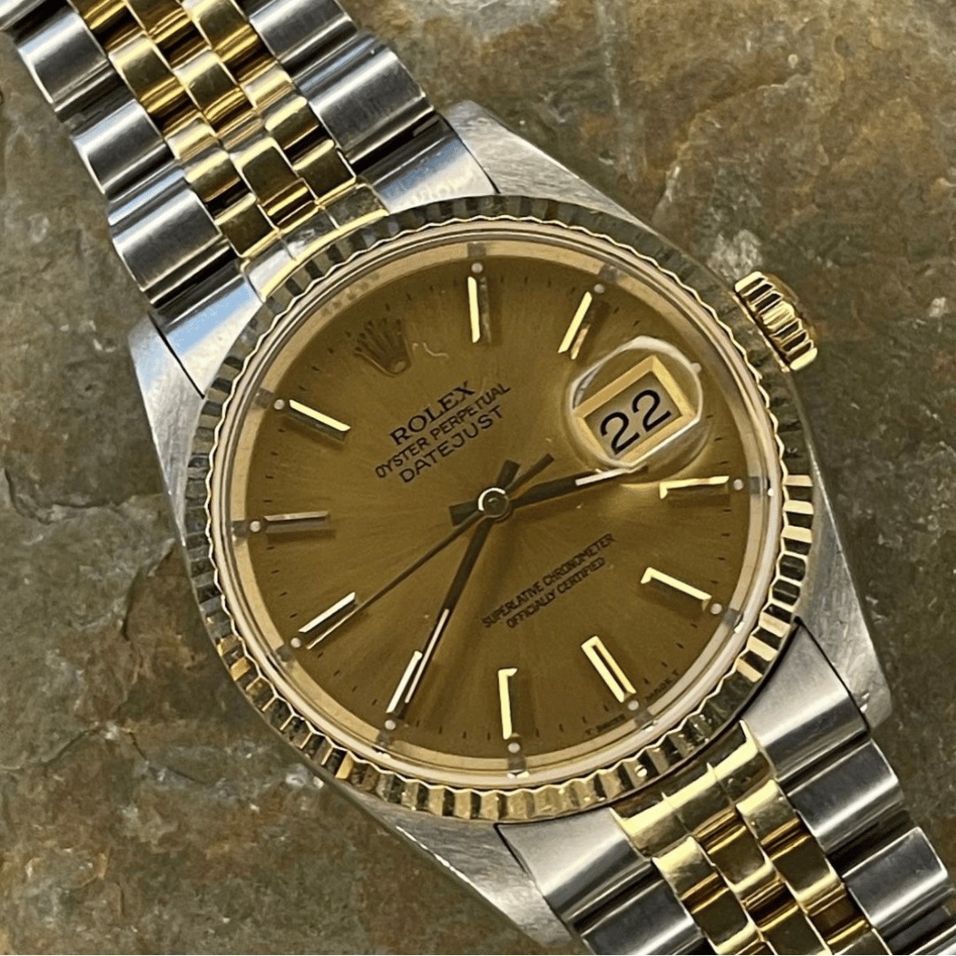 Rolex Datejust 16233 with a champagne dial