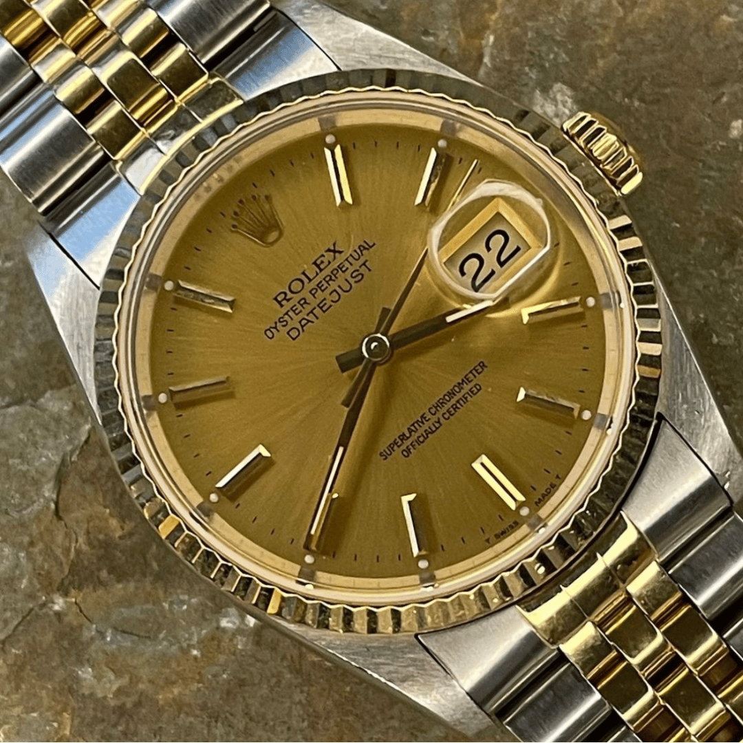 Rolex Datejust 16233 with a champagne dial